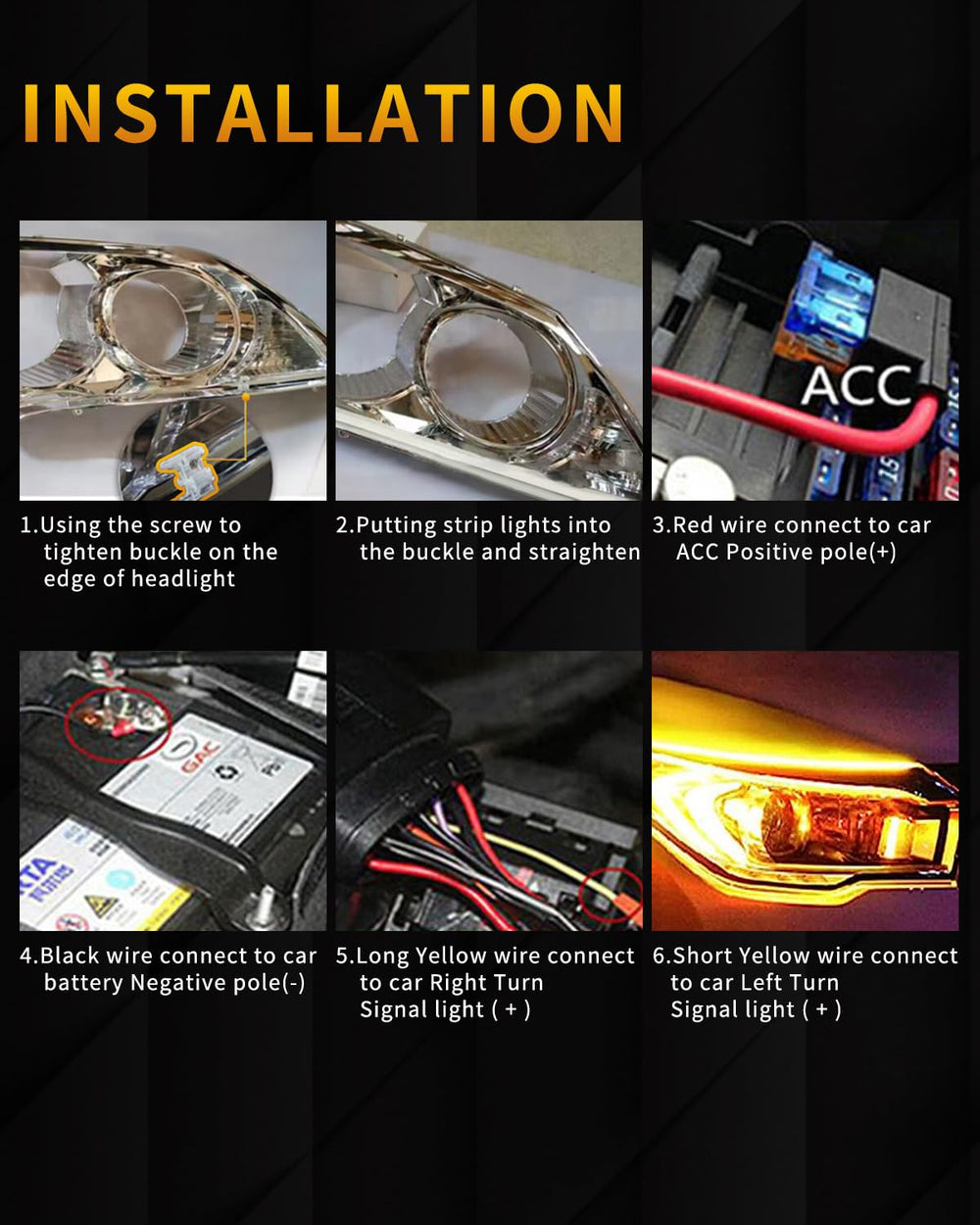 Qasim two-pack LED strip kit for enhanced road presence