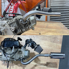 Installation view demonstrates easy mounting on Predator go-karts with QASKEHKT exhaust.
