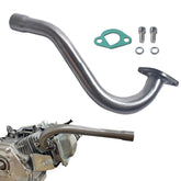 QASKEHKT exhaust header pipe for Predator 196cc shows precise fit and sturdy welds.