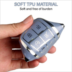 QBUC Chevy GMC key fob cover blue back view shields the fob from scratches
