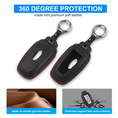QBUC leather cover with keychain for easy carrying