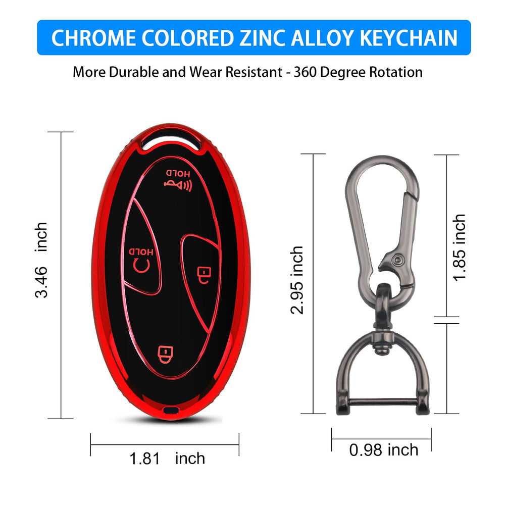 QBUC Hyundai Elantra key fob cover red safeguards the remote from dust.