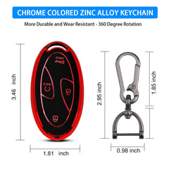 QBUC Hyundai Elantra key fob cover red safeguards the remote from dust.