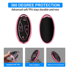 QBUC pink Hyundai key fob cover with screwdriver included for easy install