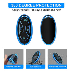 QBUC Hyundai Santa Fe blue key fob cover guards against dust and wear