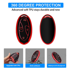 QBUC Hyundai Tucson key fob cover red protects against scratches and wear.