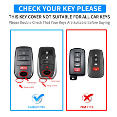 QBUC Toyota key fob cover blue, side view, easy access to buttons.