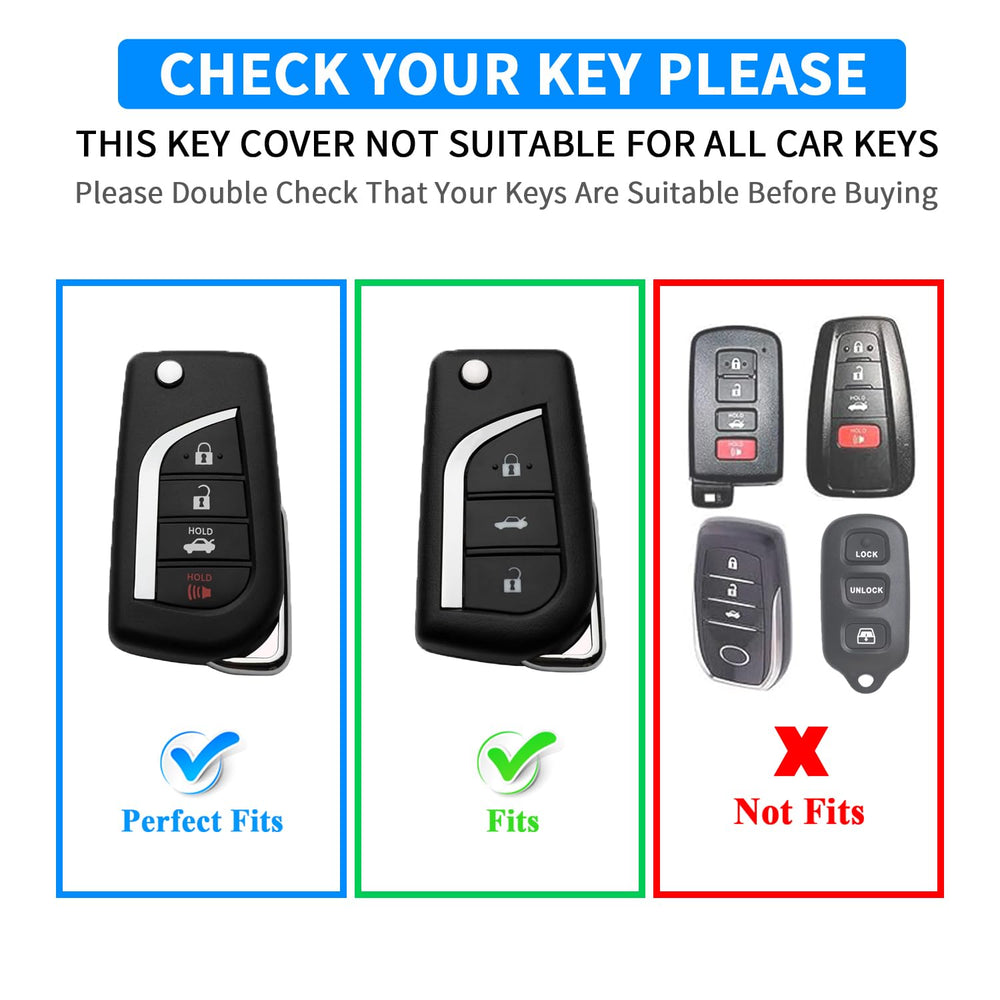 QBUC Toyota fob cover with a keychain attachment keeps keys together and ready.
