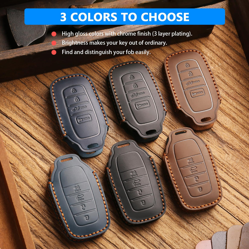QBUC leather key fob cover for Sequoia guards keys against scratches.