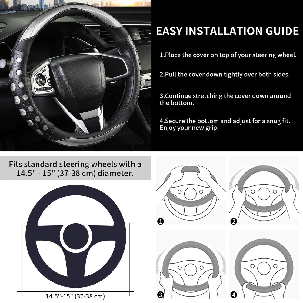 QCYP steering wheel cover interior look adds a cohesive, modern cabin vibe