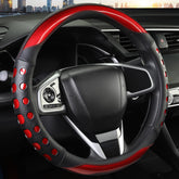 QCYP PU leather steering wheel cover for universal 14.5-15 inch fit, protecting and refreshing your steering