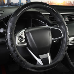 QCYP steering wheel cover showing anti-slip grip for secure handling.