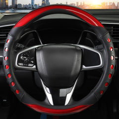 QCYP steering wheel cover red round design enhances style and grip