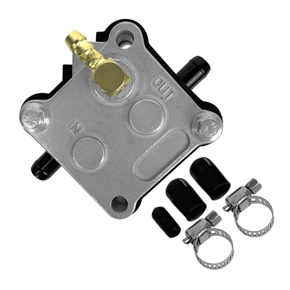 QFISH fuel pump 98766-C1 stainless hose clamps ensure secure hose connections.