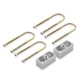 QGHAUC universal leaf-spring lowering block kit 2in for easy rear-suspension drop.
