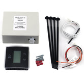 QHHR RV wall thermostat display front view showing clear LCD readout for precise climate control
