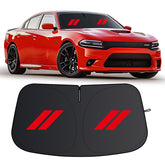 Qianjiang windshield sun shade for Dodge Charger front view blocks heat and UV.
