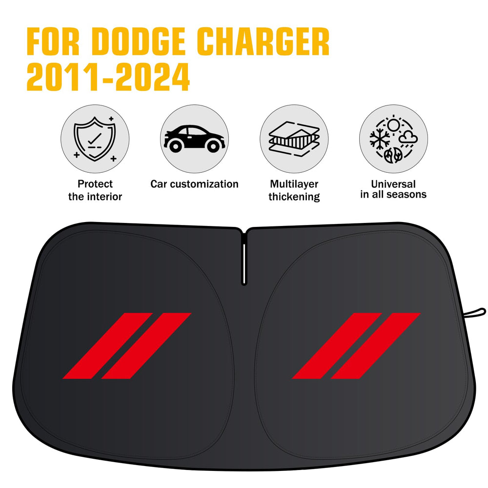 Qianjiang Charger windshield shade uses 300T fabric to block sun.