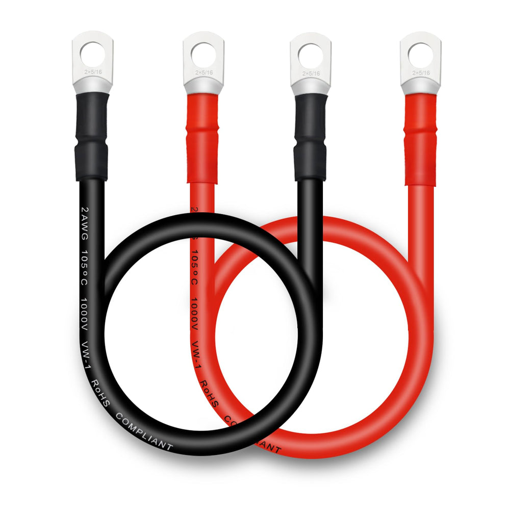 QIATOL battery cable 18-inch copper with terminals for reliable vehicle connections.