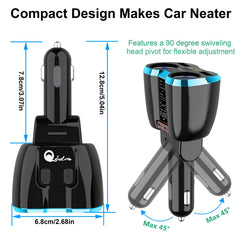 Qidoe 90-degree swivel head allows flexible placement