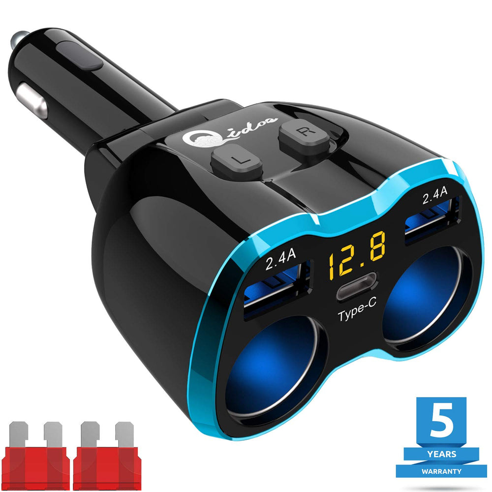 Qidoe compact charger includes spare fuses for peace of mind
