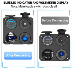 Qidoe LED voltmeter digital display monitors battery health in real time