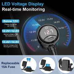 Qidoe LED voltage display helps monitor car battery health in real time.