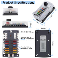 Qidoe transparent cover and spare slots protecting fuses from splashes.