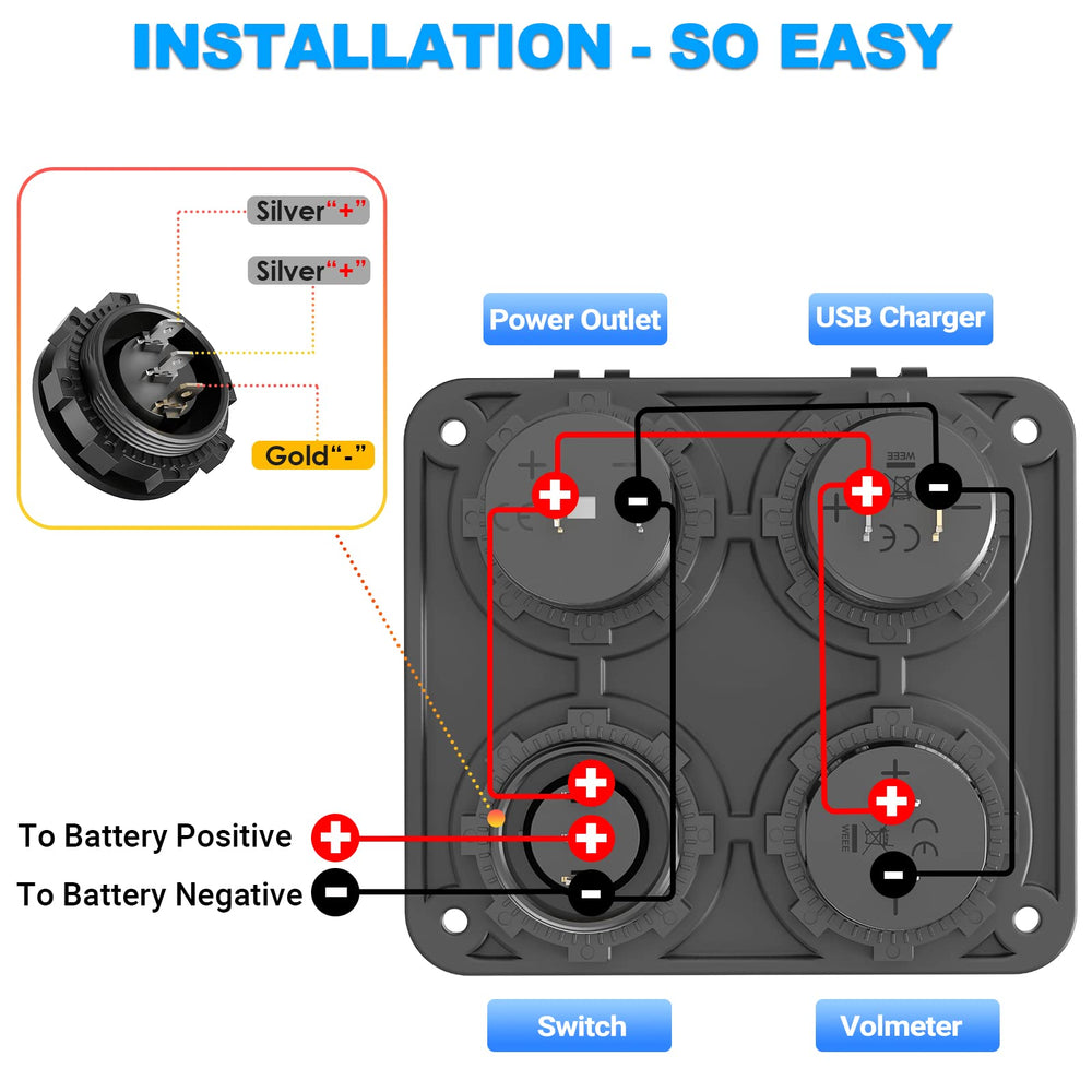 Qidoe vehicle power hub mounted for tidy, accessible charging