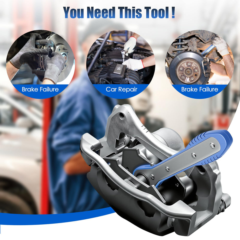 QIFEIOSHI brake caliper tool includes hooks and gloves for safer operation.