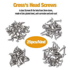 Qiilu M3/M4/M5 clip screws cover common sizes for versatile automotive mounting.