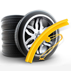 Qiilu wheel rim protector front view showing yellow guards.