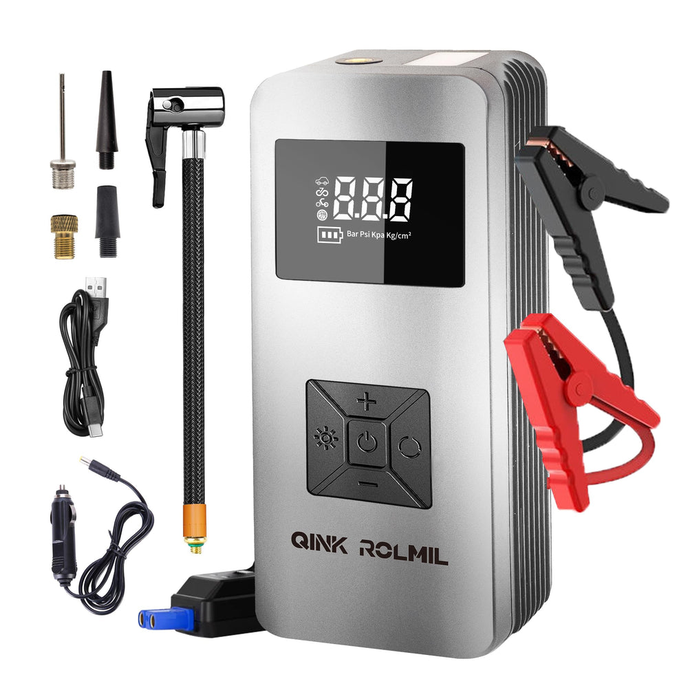 QINK ROLMIL jump starter front view for portable vehicle starts