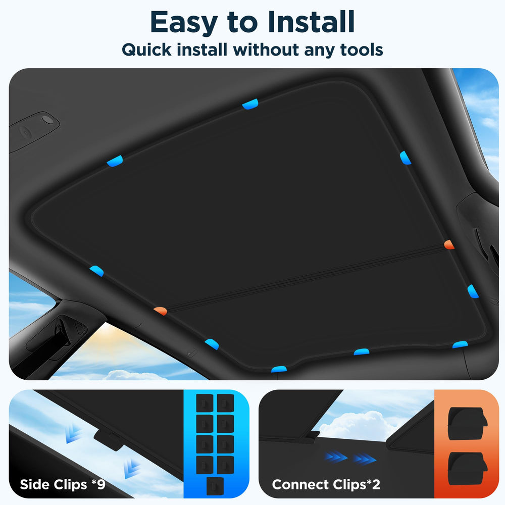 QINQINTU compact storage sunshade fits in front trunk or rear storage.