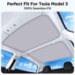 QINQINTU Model 3 sunshade clip attachment demonstrates tool-free installation.