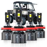 QIPEIZSP Defender front view bulbs 6000K brightness for clear nighttime visibility