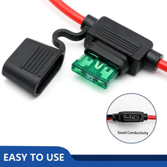 Qizpcer fuse holder with waterproof lid helps resist rain and moisture.