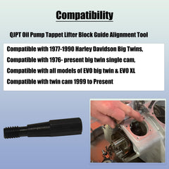 QJPT oil pump tappet guide for Twin Cam 1999-present ensures smooth lifter tracking.