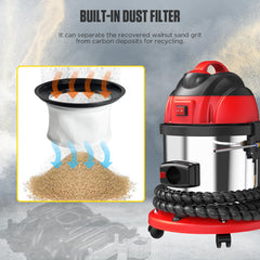 QPKING Walnut Blaster built-in-dust-filter emphasizes debris separation.