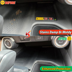 Qlhshop ABS plastic tray finishes in matte black to blend with interior.