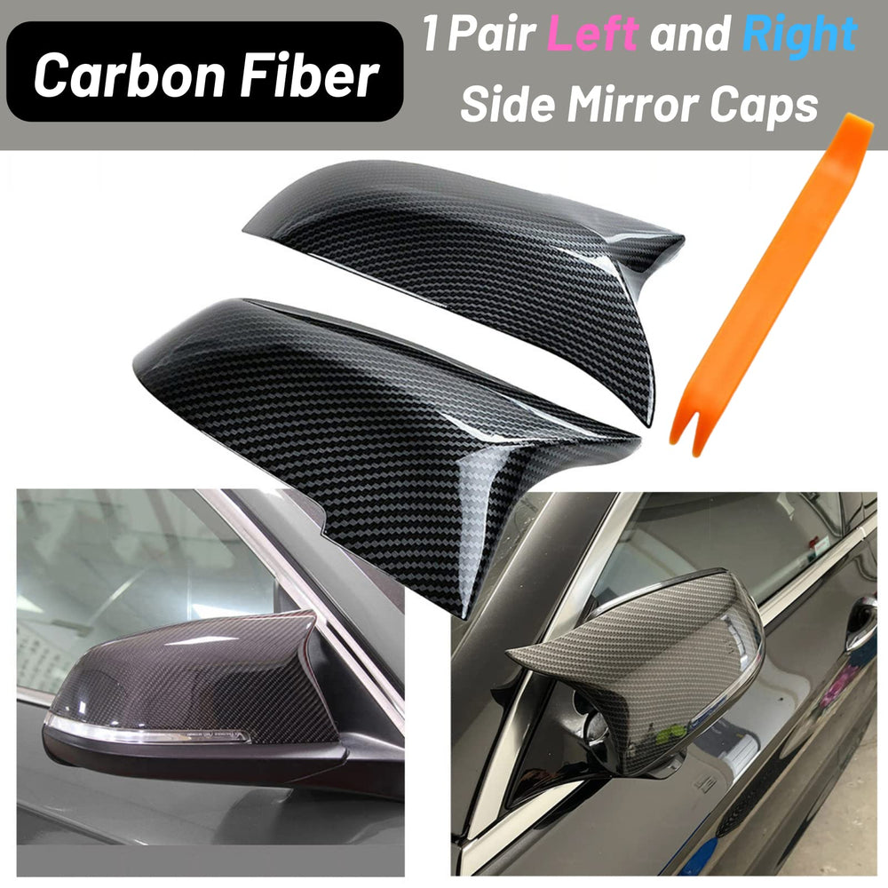 QLHShop M Sport carbon fiber mirror cap gloss finish enhances BMW exterior.