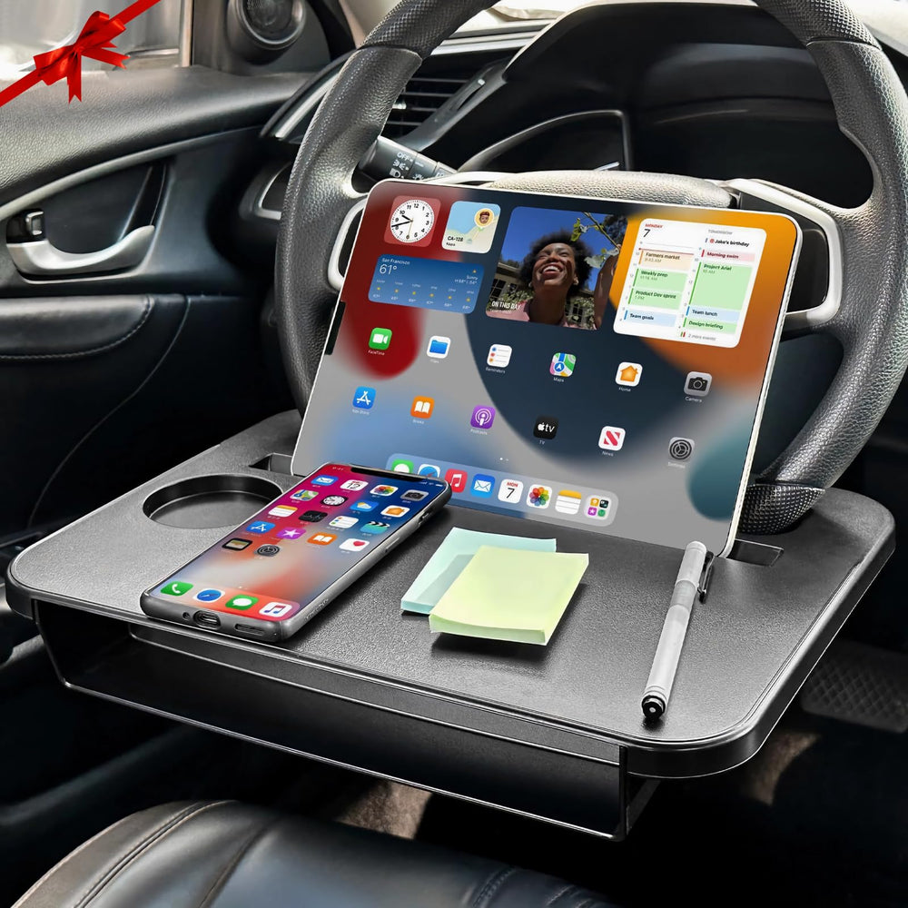 Qlhshop Steering Wheel Desk Deep Cup Holder offers convenient meals or drinks placement.