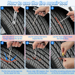 QLOUNI repair strips and screw-in plugs for flexible puncture options.