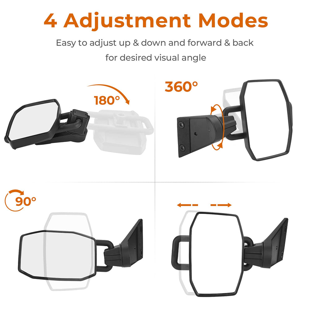 QMPARTS left door-off Wrangler mirror improves rear awareness.