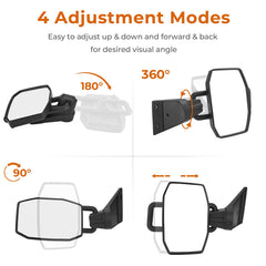 QMPARTS left door-off Wrangler mirror improves rear awareness.
