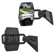 QMPARTS right door-off Wrangler mirror for clear rear visibility.
