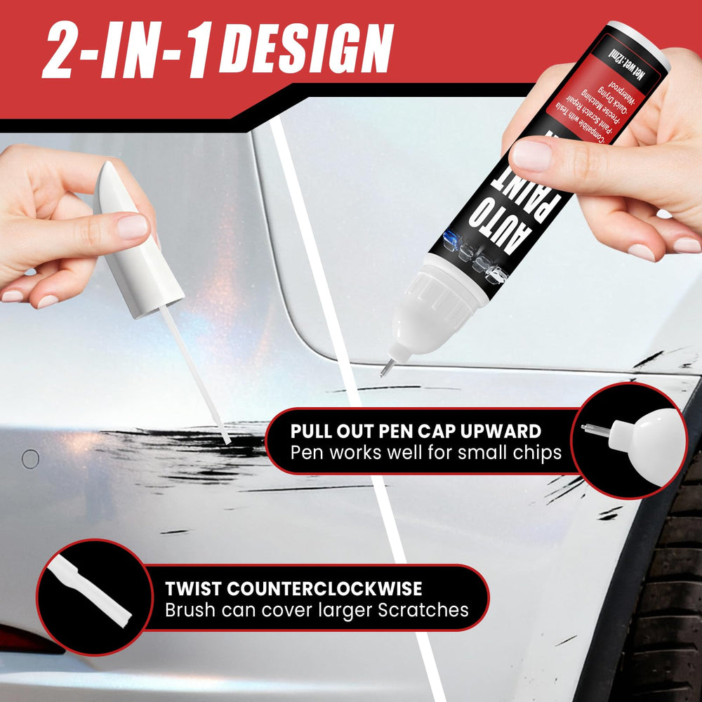 Qnofuit brush application on a larger scratch on a Tesla exterior.