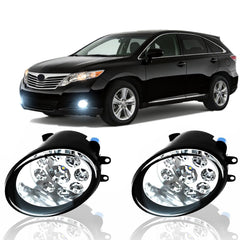 Qobsos LED fog light pair for Toyota Venza front bumper lamp improves night visibility.
