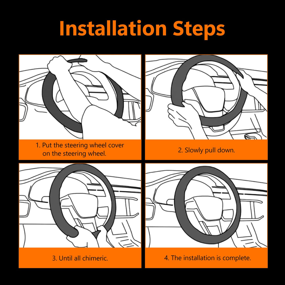 QODOLSI D-shaped steering wheel cover included for universal fit.