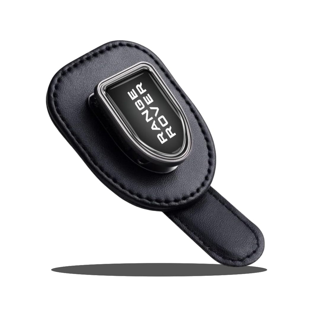 QOMAGO car sunglass holder clip secures eyewear on the visor for quick access.